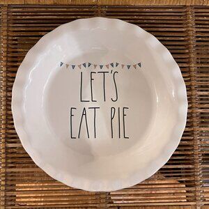 Rae Dunn Magenta Patriotic LET'S EAT PIE Plate 10" 4th Of July Decor RARE